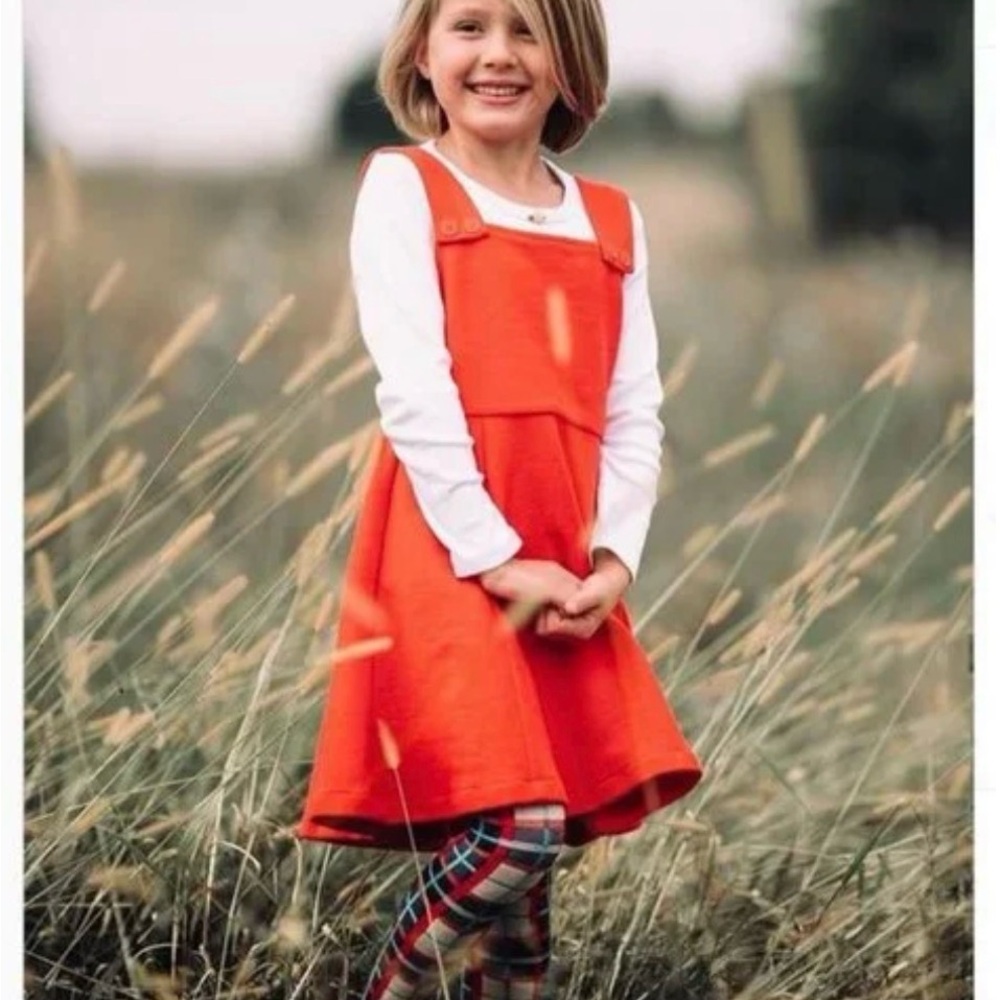 Red Mini Boden Jersey Pinafore Jumper Dress